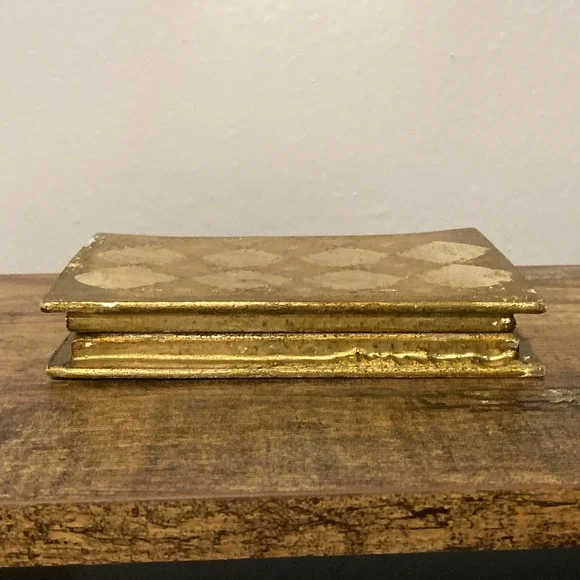 Antique Gold Gilt Florentine Wood Diptych Saint Francis Assisi A SIMPLE PRAYER - Picture 13 of 15